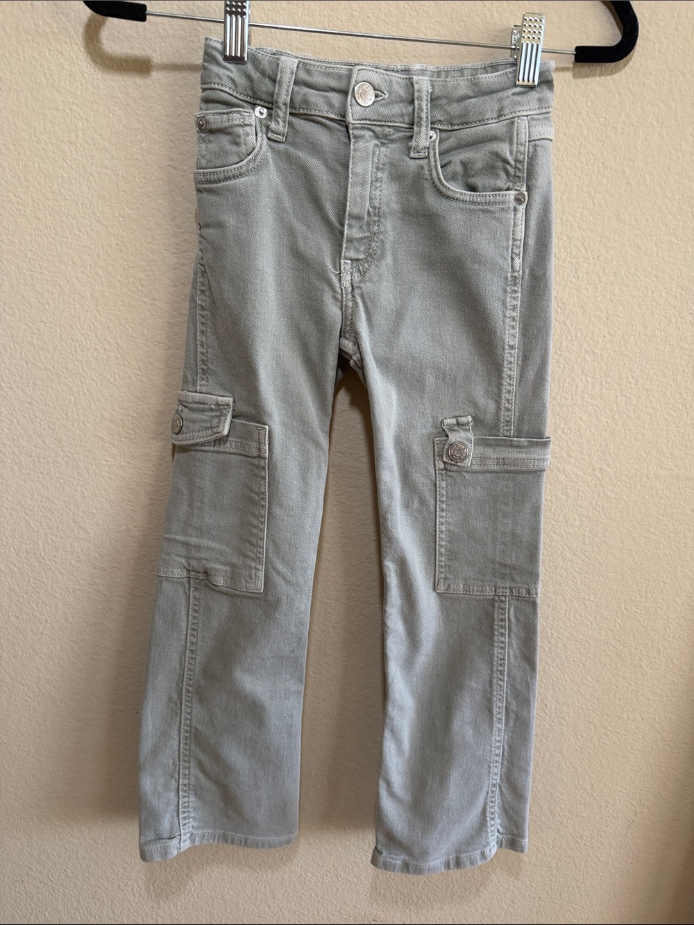 Zara Girls Light Gray/Sage Cargo Pants